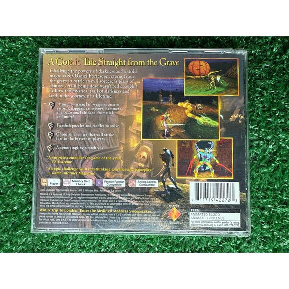 MediEvil Sony Playstation PS1 Black Label CIB - Picture 2 of 4